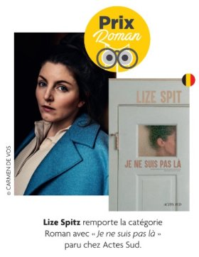 Lize Spit lauréate du "Prix de l'auteur belge 2023" !
