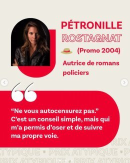 Pétronille Rostagnat nominée au Prix Atypique des ESSCA Awards 2026.