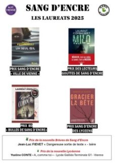 Les résultats du prix Sang d'Encre 2025.
